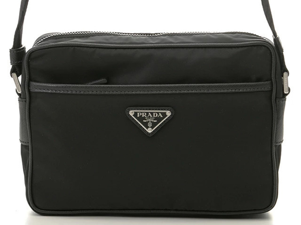 Prada Tessuto Saffiano Leather shoulder bag black